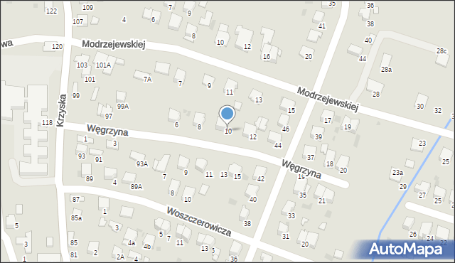 Tarnów, Węgrzyna Józefa, 10, mapa Tarnów