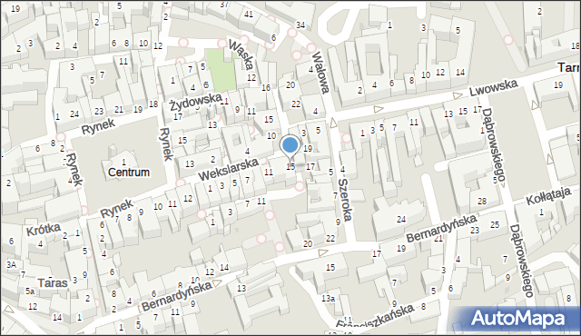 Tarnów, Wekslarska, 15, mapa Tarnów