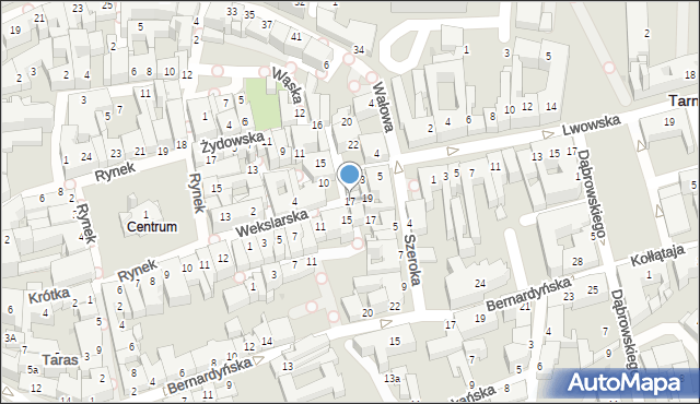 Tarnów, Wekslarska, 17, mapa Tarnów