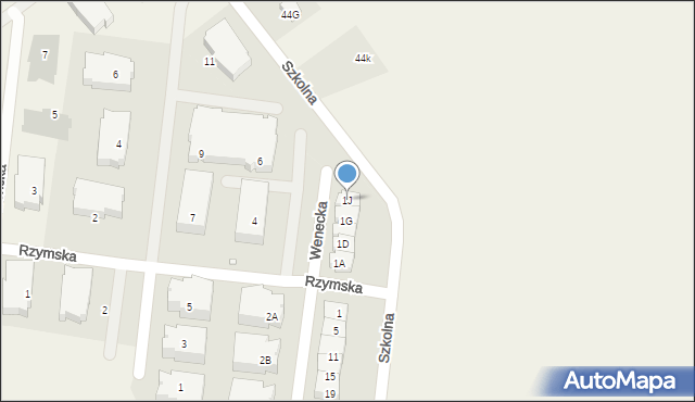 Tarnowo Podgórne, Wenecka, 1J, mapa Tarnowo Podgórne