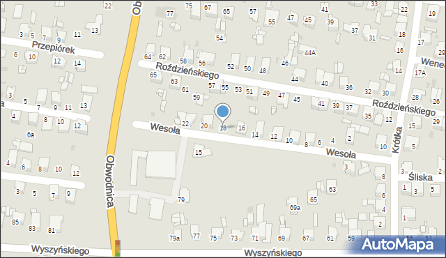 Tarnowskie Góry, Wesoła, 18, mapa Tarnowskie Góry