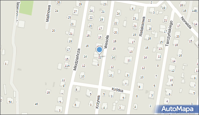 Tłuszcz, Wesoła, 11, mapa Tłuszcz