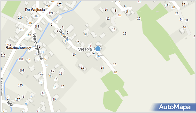 Trzebinia, Wesoła, 16, mapa Trzebinia