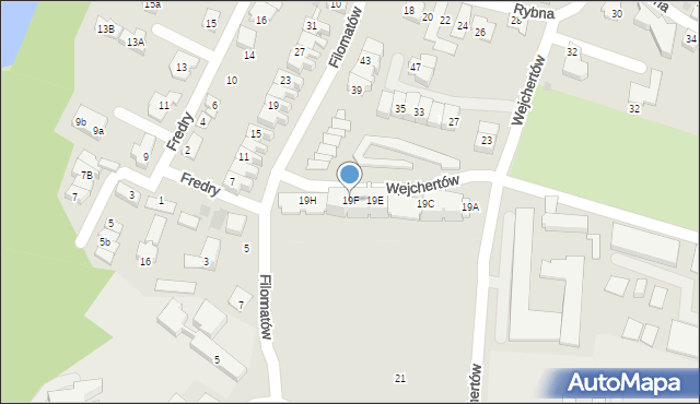 Tychy, Wejchertów Hanny i Kazimierza, 19F, mapa Tychów