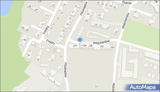 Tychy, Wejchertów Hanny i Kazimierza, 19G, mapa Tych&oacute;w