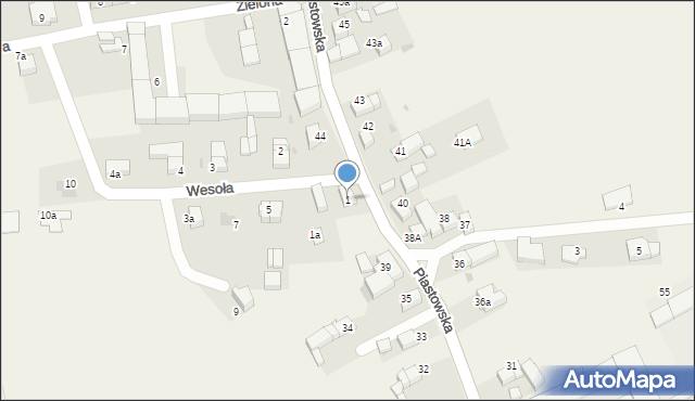 Uciechów, Wesoła, 1, mapa Uciechów