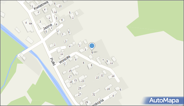 Ujsoły, Wesoła, 5, mapa Ujsoły
