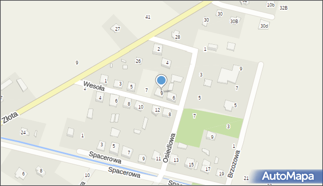 Wągrodno, Wesoła, 9, mapa Wągrodno