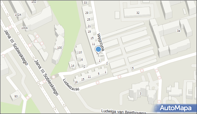 Warszawa, Węgrzyna Józefa, 3, mapa Warszawy