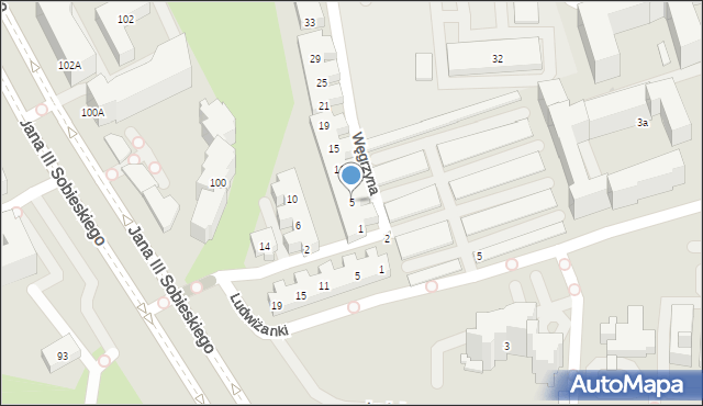 Warszawa, Węgrzyna Józefa, 5, mapa Warszawy