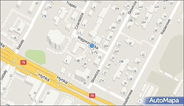 Warszawa, Węgorzewska, 3, mapa Warszawy