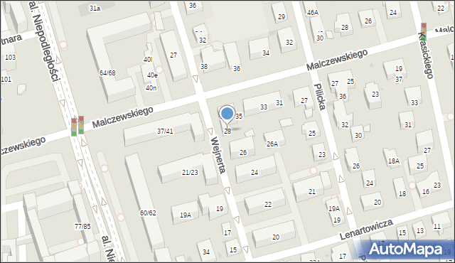 Warszawa, Wejnerta Aleksandra, 28, mapa Warszawy