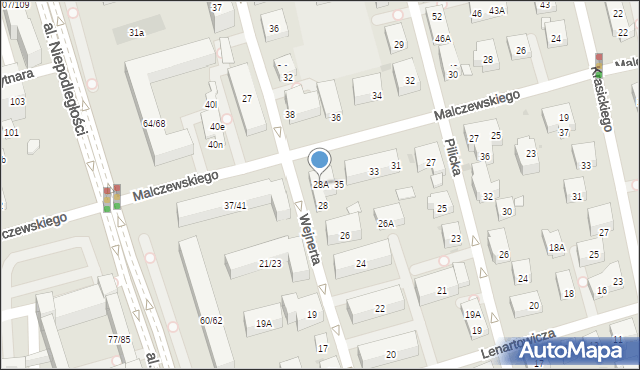 Warszawa, Wejnerta Aleksandra, 28A, mapa Warszawy
