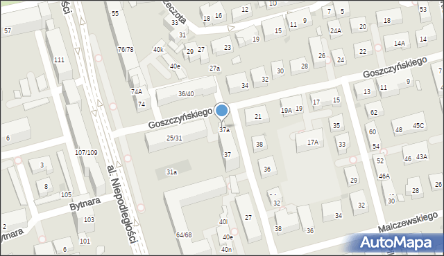 Warszawa, Wejnerta Aleksandra, 37b, mapa Warszawy