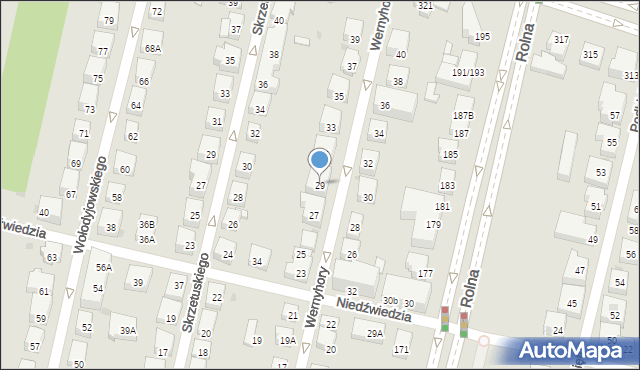 Warszawa, Wernyhory, 29, mapa Warszawy