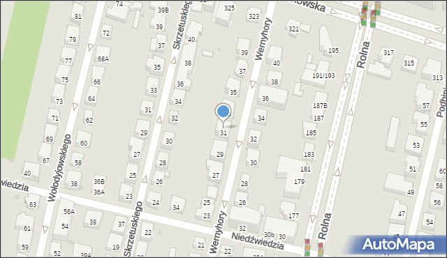 Warszawa, Wernyhory, 31A, mapa Warszawy