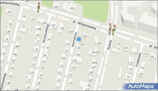 Warszawa, Wernyhory, 42, mapa Warszawy