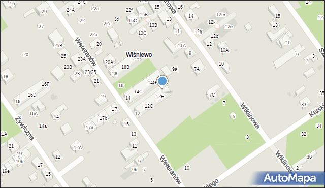 Warszawa, Weteranów, 12G, mapa Warszawy