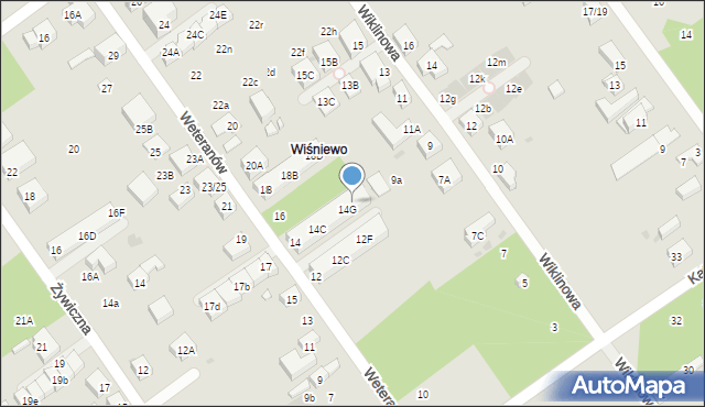 Warszawa, Weteranów, 14H, mapa Warszawy