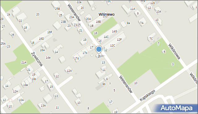 Warszawa, Weteranów, 15, mapa Warszawy