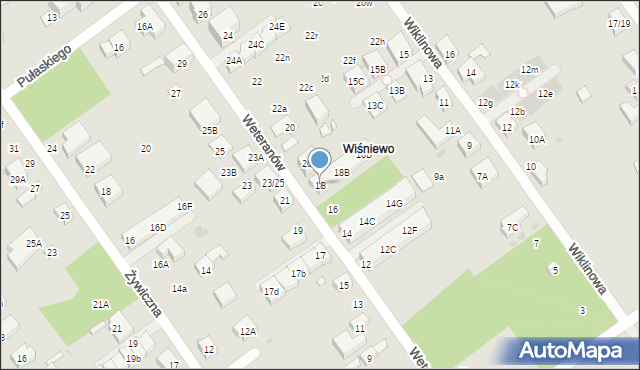 Warszawa, Weteranów, 18, mapa Warszawy