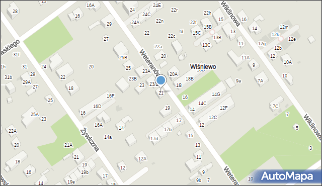 Warszawa, Weteranów, 21, mapa Warszawy