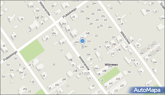 Warszawa, Weteranów, 22, mapa Warszawy