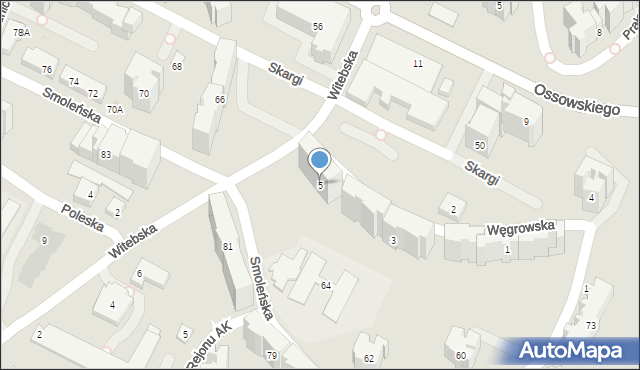 Warszawa, Węgrowska, 5, mapa Warszawy