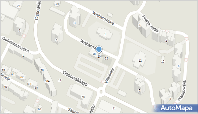 Warszawa, Wejherowska, 20, mapa Warszawy