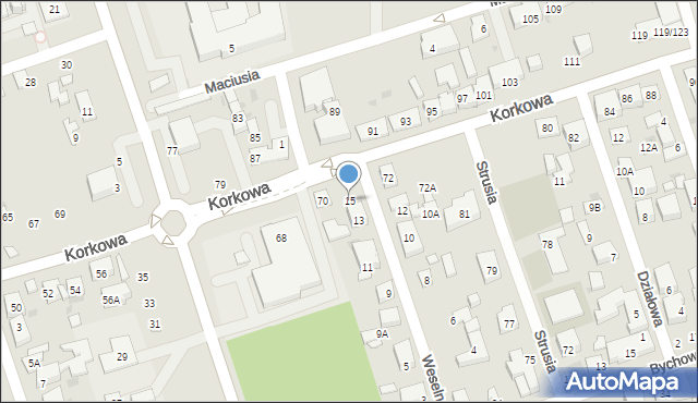 Warszawa, Weselna, 15, mapa Warszawy