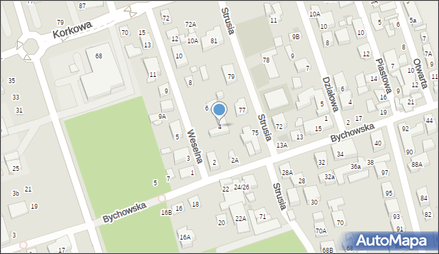 Warszawa, Weselna, 4, mapa Warszawy