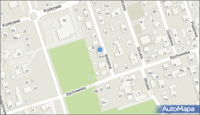 Warszawa, Weselna, 5, mapa Warszawy