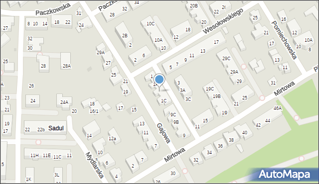 Warszawa, Wesołowskiego Bronisława, 1B, mapa Warszawy