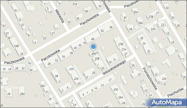 Warszawa, Wesołowskiego Bronisława, 20C, mapa Warszawy