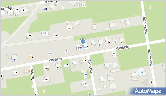 Warszawa, Werbeny, 46, mapa Warszawy