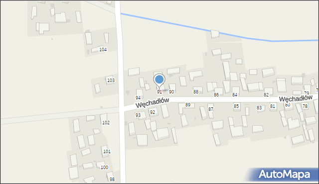 Węchadłów, Węchadłów, 91, mapa Węchadłów