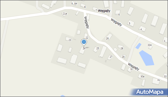 Węgajty, Węgajty, 24, mapa Węgajty