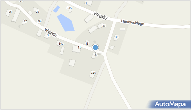 Węgajty, Węgajty, 32, mapa Węgajty