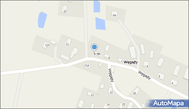 Węgajty, Węgajty, 9, mapa Węgajty