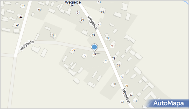 Węgielce, Węgielce, 74, mapa Węgielce