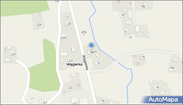 Węgierka, Węgierka, 74A, mapa Węgierka