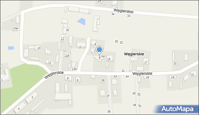 Węgierskie, Węgierskie, 5, mapa Węgierskie