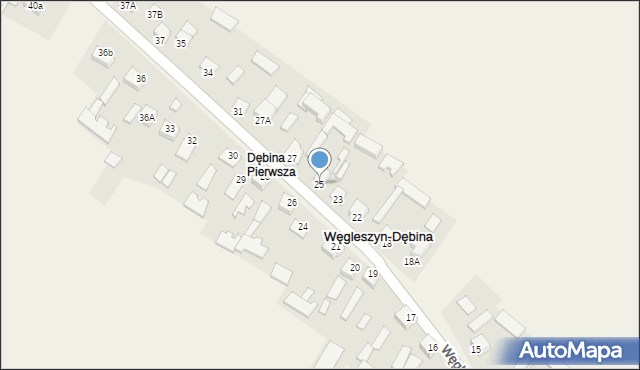 Węgleszyn-Dębina, Węgleszyn-Dębina, 25a, mapa Węgleszyn-Dębina