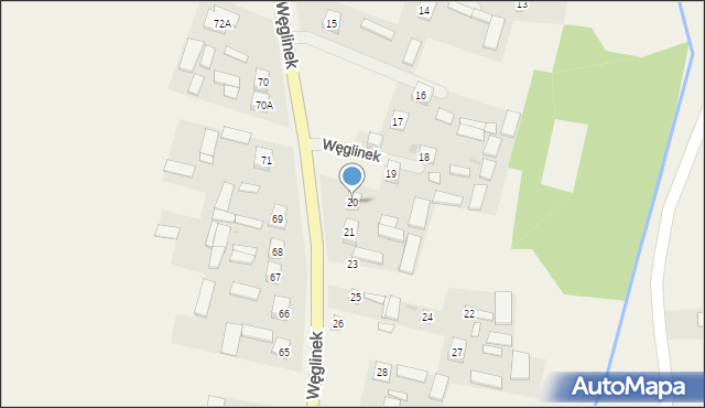 Węglinek, Węglinek, 20, mapa Węglinek