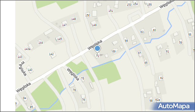Węgliska, Węgliska, 71, mapa Węgliska