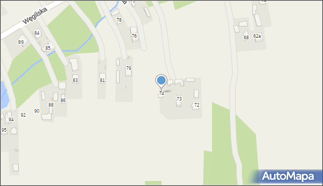 Węgliska, Węgliska, 74, mapa Węgliska