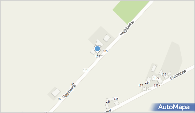 Węglowice, Węglowice, 103, mapa Węglowice