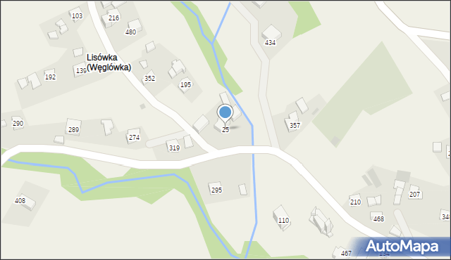 Węglówka, Węglówka, 25, mapa Węglówka