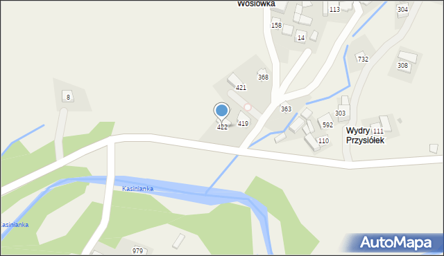 Węglówka, Węglówka, 422, mapa Węglówka