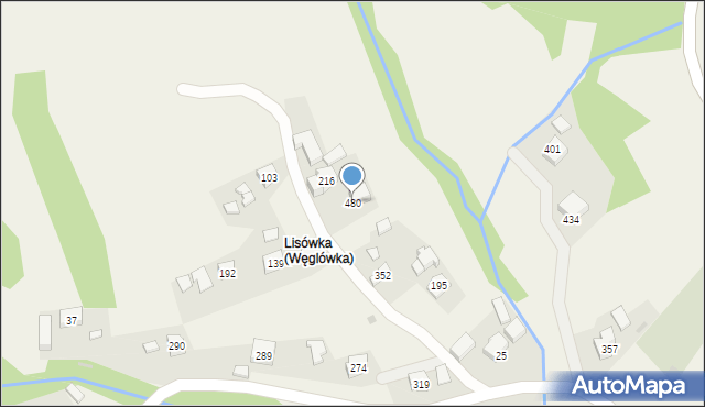 Węglówka, Węglówka, 480, mapa Węglówka